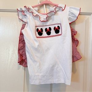 NWOT Stitchy Fish Minnie Short Set Size 5